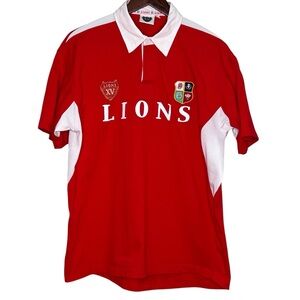 Vintage Lions Red Rugby Polo Shirt English British Irish XV On Tour Mens L Size